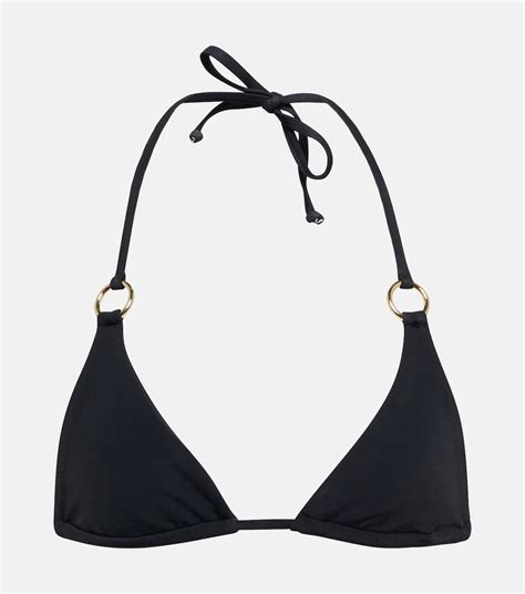 Mini Ring Bikini Top In Black Louisa Ballou Mytheresa