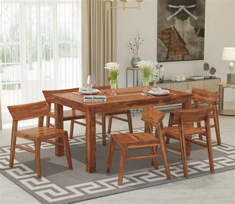 Nisha Furniture Wooden Dining Table Seater Set Six Seater Dinning