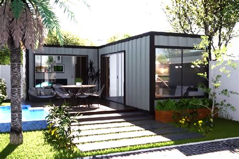 L Type Container House Plan Tiny House Universe