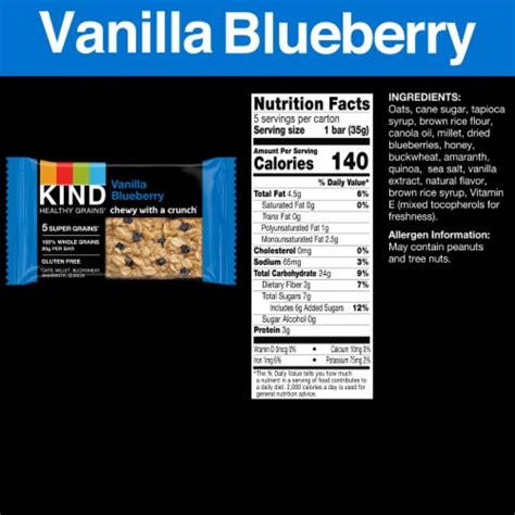 KIND Healthy Grains Vanilla Blueberry Bars 5 Ct Smiths Food And Drug