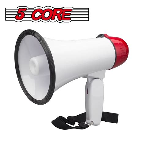 5 Core Home Portable Megaphone Bullhorn 10 Watt Power Megaphone 8 Sec