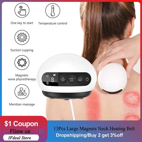 Electric Cupping Massage Lcd Display Guasha Scraping Ems Body Massager