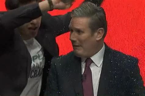 Keir Starmer Covered In Glitter By Protester Who Stormed Stage At Start Of Conference Speech