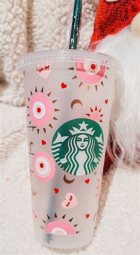 Pink Evil Eye Sbux Venti Cupreusable Cup Personalized Evil Etsy