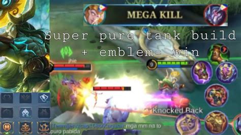 Super Pure Tank Build Hylos Tank Item Emblem Set Mlbb Gameplay