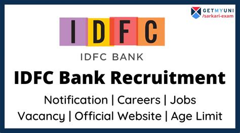 IDFC Bank Recruitment 2022 Full Form Career Jobs Vacancy