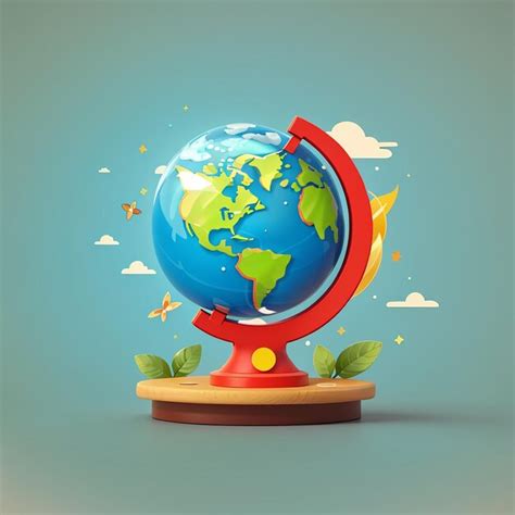 Premium Photo Cute Earth Globe Stiflingly Hot Cartoon Vector Icon Illustration Science Nature