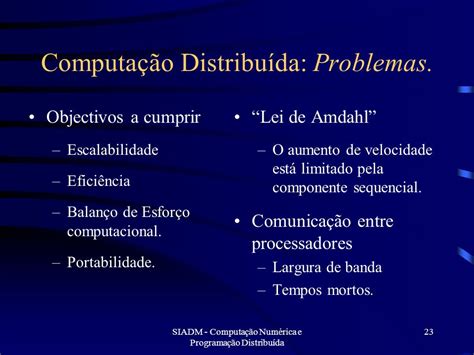 Computa O Num Rica E Programa O Distribu Da Ppt Carregar