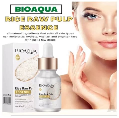 Bioaqua Rice Raw Pulp Essence Hyaluronic Acid Moisturizing Serum 15ml