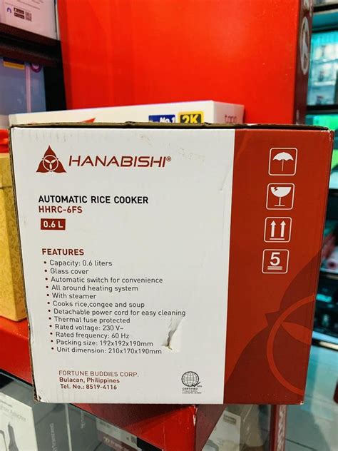 Hanabishi 0 6L Automatic Rice Cooker With Steamer HHRC 6FS TV Home