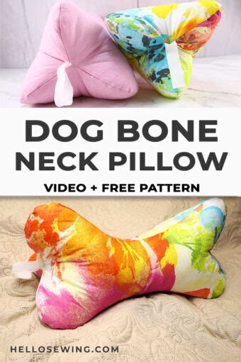 DIY Dog Bone Pillow Pattern | Headrest Pillow Tutorial (VIDEO) ⋆ Hello Sewing