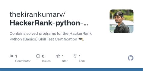 GitHub Thekirankumarv HackerRank Python Basic Skill Test Contains