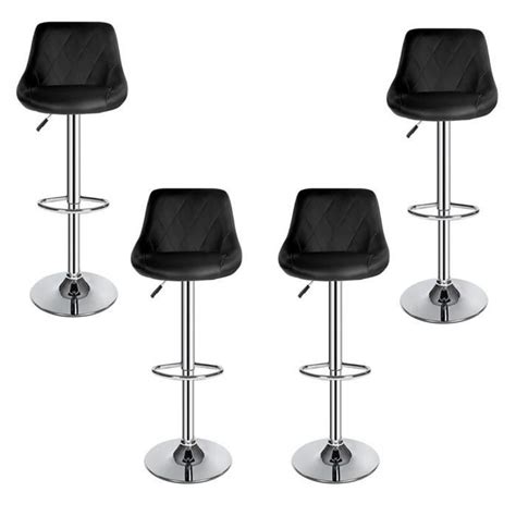 Lot De Tabourets De Bar Noirs Jeobest Hauteur R Glable Et Rotation