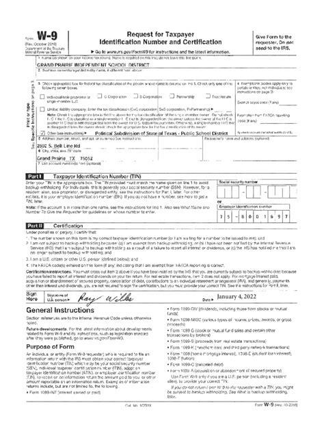 Fillable Online Form W 9 Request For Taxpayer Give Form To The