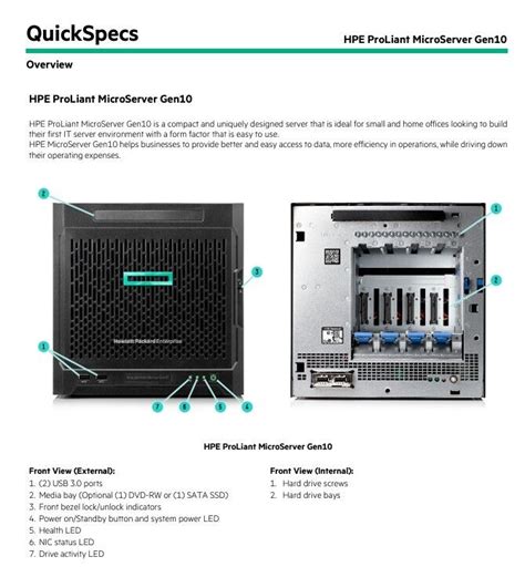 S Hpe Proliant Microserver Gen X P Gb U Lff Nhp Sata