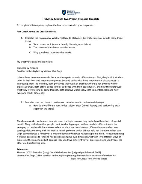 Mod Hum Hum Module Two Project Proposal Template To