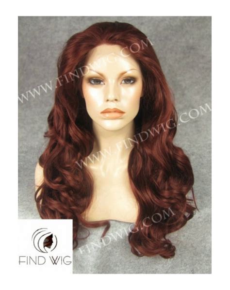 Synthetic Lace Front Wig Wavy Red Long Hair