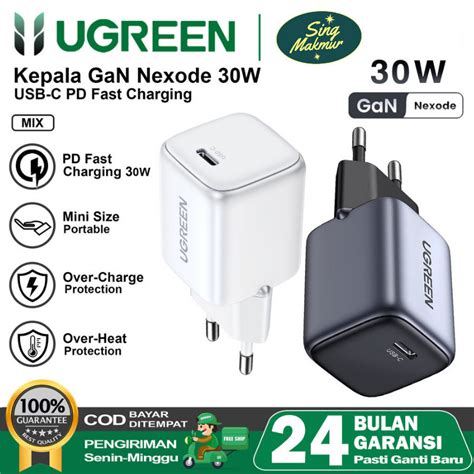 Jual UGREEN Kepala Charger GAN Nexode Type C Fast Charging 30w Shopee