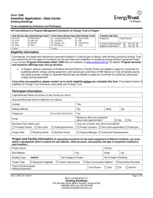 Fillable Online Energytrust Incentive Application Data Center Energy