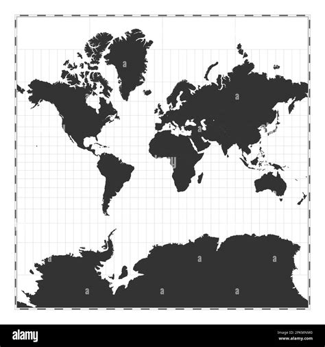 Mercator Projektion Weltkarte Stock Vektorgrafiken Kaufen Alamy