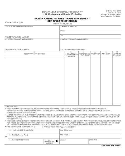 Cafta Form Pdf Fillable Printable Forms Free Online