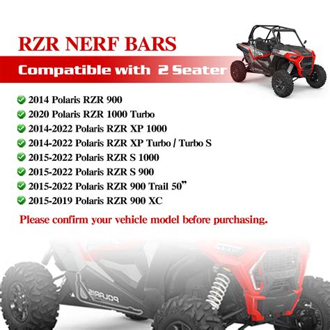 Utv Side Steps Nerf Bars Rock Slider For 14 23 Polaris Rzr Xp 1000 900