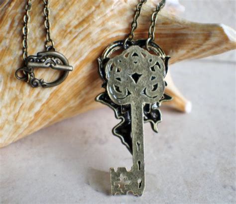 Skeleton Key Fantasy Key Fairy Key Fairy Key Necklace Etsy Red