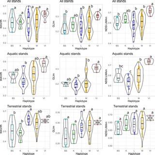 Violin Plots With Encompassed Box Plots Showing Range And