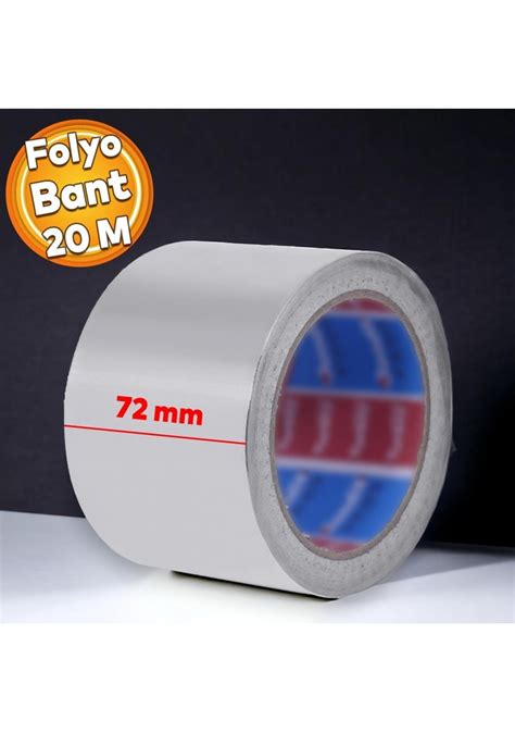 Alüminyum Folyo Bant 72 Mm X 20 Metre Yanmaz Soba Borusu Bandı