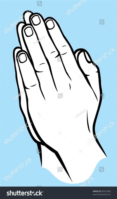 Vector Illustration Hands Folded Prayer Stock Vector Royalty Free 80325388 Shutterstock