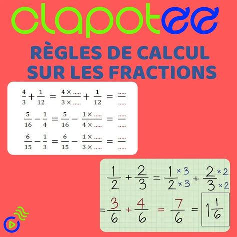 Règles de calcul sur les fractions Podcast MATHÉMATIQUES Tout le