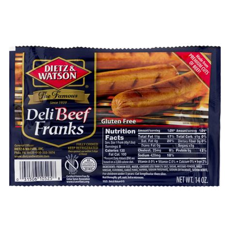 Dietz Watson New York Brand Beef Franks Natural Casing Ct Ph