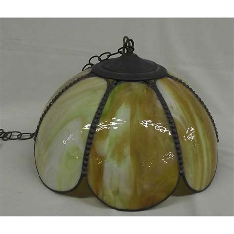 Antique Slag Glass Hanging Lamp Shade