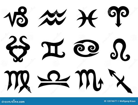 Tattoo Zodiac Astrology Icons Stock Image | CartoonDealer.com #12074677