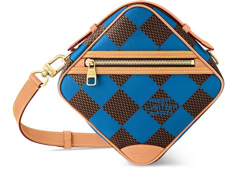 Louis Vuitton Chess Messenger Bag Damier Pop Blue In Coated Canvas With Gold Tone Us