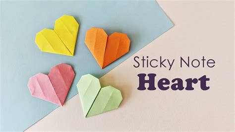 Easy Sticky Note Heart Origami Post It Note Hearts Sticky Note