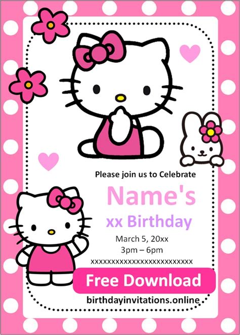 Hello Kitty Invitations – Birthday Invitations