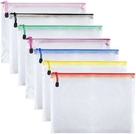 Tuparka Pcs Zipper File Bags A Mesh Document Bags For Cosmetics