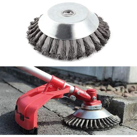 Tête Brosse Désherbage avec Contre écrou pour Débroussailleuse 6 Inch