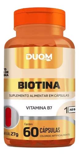 24x Biotina Vitamina B7 60 Cápsulas 450mg Duom Atacado Frete Grátis