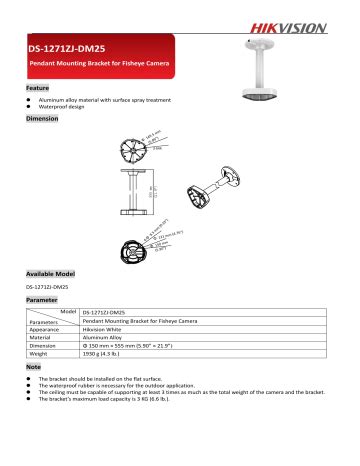 Hikvision DS 1271ZJ DM25 CCTV Accessory Data Sheet Manualzz