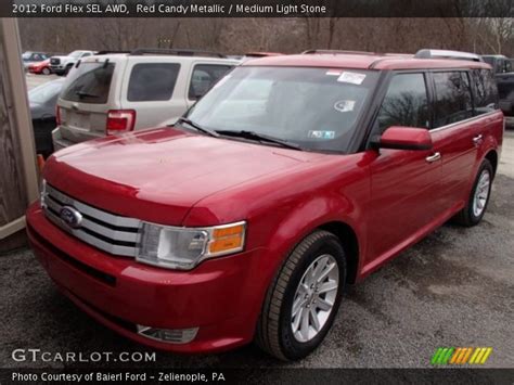 Red Candy Metallic 2012 Ford Flex Sel Awd Medium Light Stone