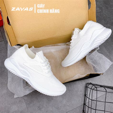 Giày Thể Thao Sneaker Nữ Màu Trắng đế êm Nhẹ Thoáng Khí Thương Hiệu