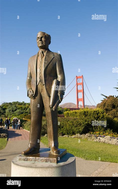 San Francisco California Golden Gate Bridge sculpture of Joseph Strauss ...