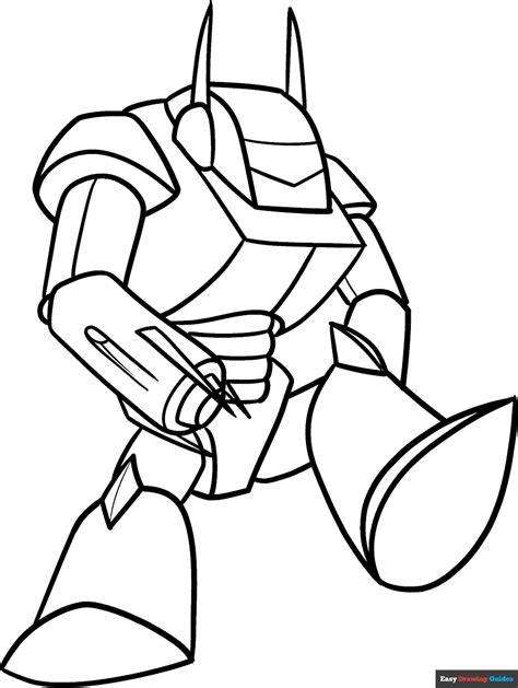 Mecha Coloring Page Easy Drawing Guides