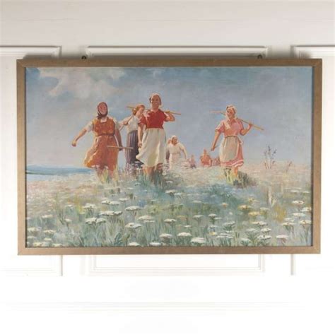RUSSIAN OIL ON CANVAS SOCIALIST PAINTING