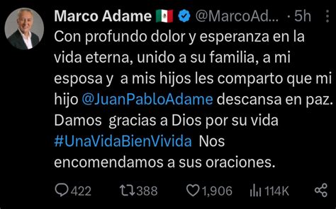 Fallece Juan Pablo Adame Alemán senador panista Aristegui Noticias