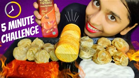 Asmr🔥 Spicy Momos Eating Challenge 5 Minute 🔥momos Challenge Indian