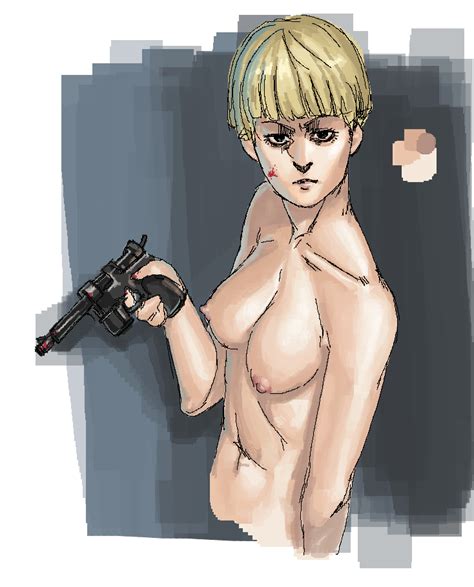 Rule 34 Attack On Titan Blonde Hair Bowl Cut Breasts Firearm Frown Gun Mayikillu Nude Short