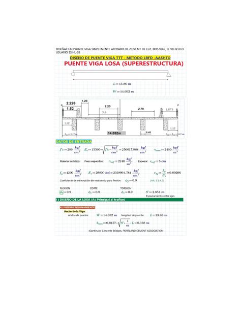 Diseño De Puente Viga Losa Mayor A 70km H Jofreok Pdf